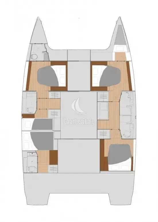 Fountaine Pajot Saona 47 Quintet - 5 + 1 cab. - Red Rose - 2