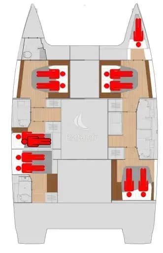Fountaine Pajot Saona 47 Quintet - 5 + 1 cab. - Aquarius - 4